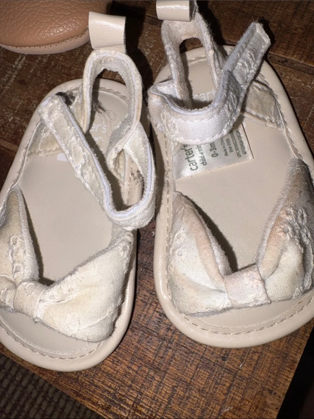 Carter's Baby Girls Tan and Cream Bow Sandals and Mary Janes